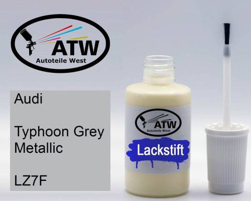 Audi, Typhoon Grey Metallic, LZ7F: 20ml Lackstift, von ATW Autoteile West.